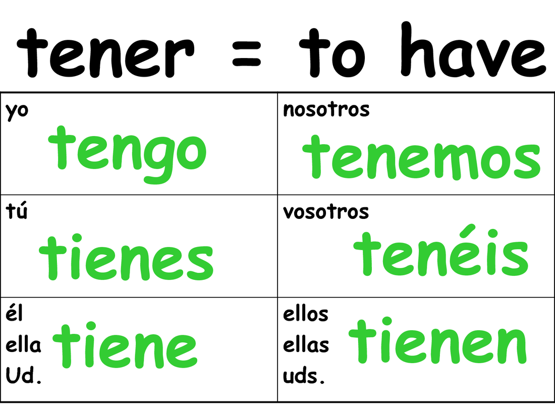 Spanish Worksheets Tener Verb